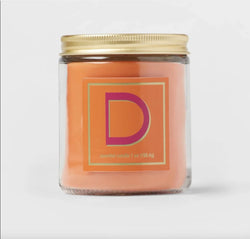 7oz Scented Monogram Letter 'D' Candle with Gold Matte Lid Orange - Opalhouse™
