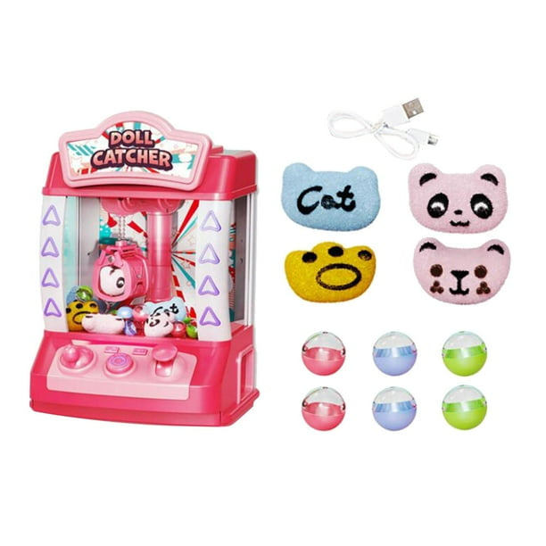 Arcade Candy Capsule Claw Game Prizes Toy, Electronic Small Toys, Claw Machine Arcade Game for Toddlers Girls Boys Best Gifts Pink 4 Dolls