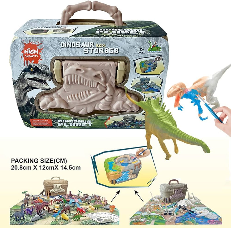 Dinosaur Box Storage With Play Mat, Educational Toy For Kids