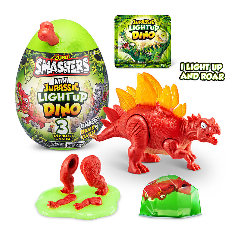 Smashers Mini Jurassic Light Up Dino Egg by ZURU Collectible Egg (Style May Vary)