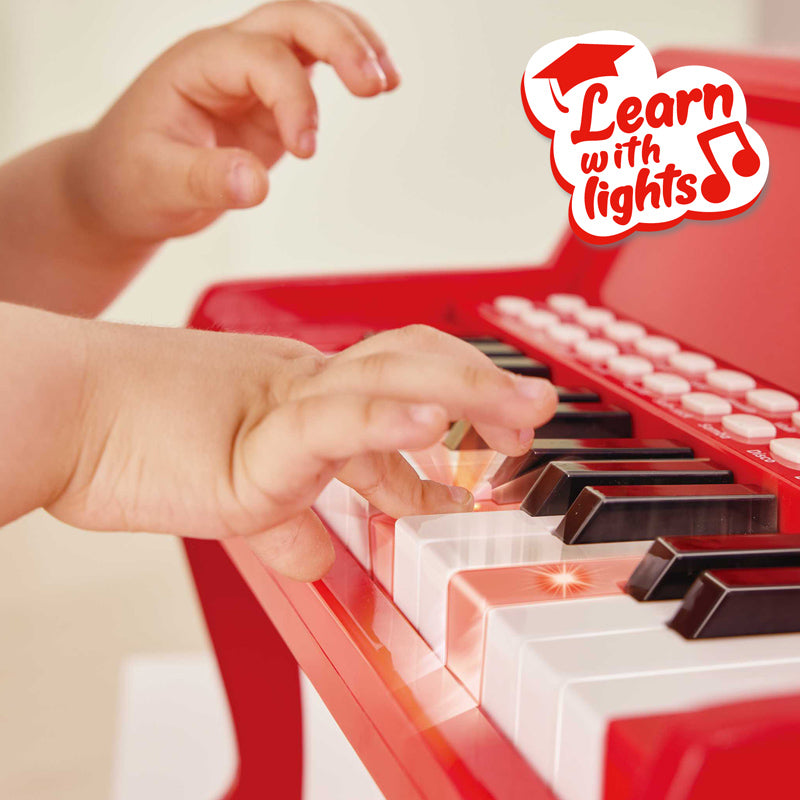  Hape Happy Grand Piano Toddler Wooden Musical Instrument,  Black,L: 19.7, W: 20.5, H: 23.6 inch : Toys & Games