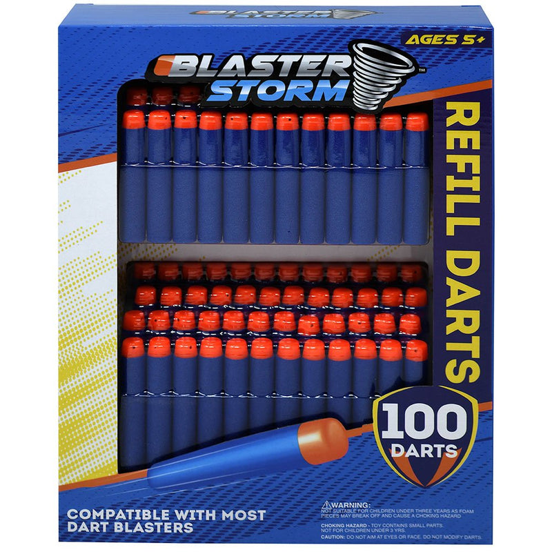 Blaster Storm 100 Foam Darts in window box- Dart Size 7cm L x 1.3cm D