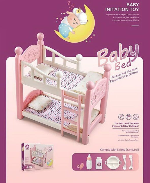 Doll Playset With Double Layer Crib