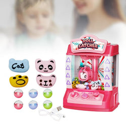 Arcade Candy Capsule Claw Game Prizes Toy, Electronic Small Toys, Claw Machine Arcade Game for Toddlers Girls Boys Best Gifts Pink 4 Dolls