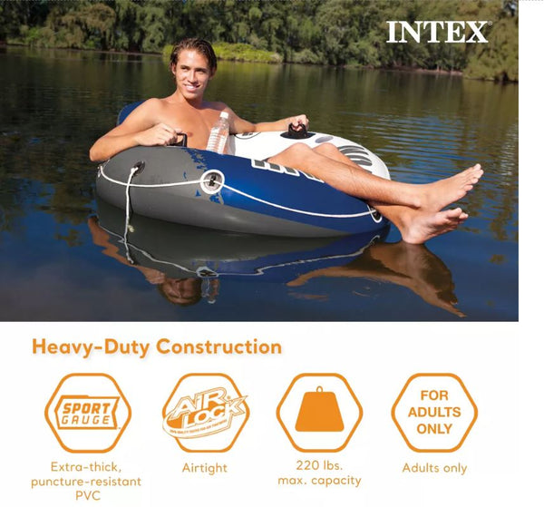 Intex River Run 1 Inflatable Floating Tube Raft for Lake, River & Pool