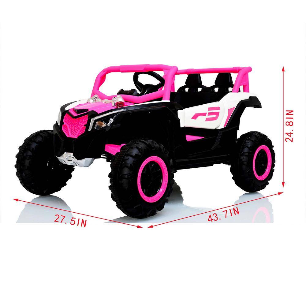 Kids Electric UTV Car, 2 Seat Ride on Car For Kids, 12v Ride on UTV Toy, 4wd Electric Car With Remote Control /Swing