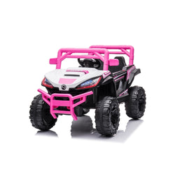Kids Ride-On Car with 12V Battery Powered, Adjustable Speeds, Front Lights, R/C, and Four Wheel Suspension for Comfort