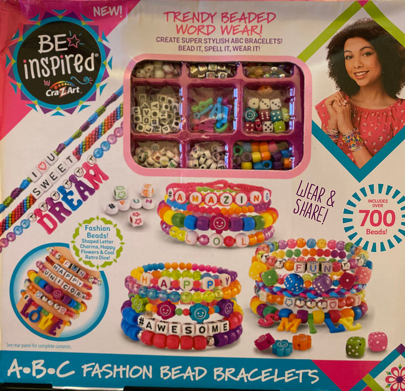 Cra-Z-Art Be Inspired ABC Fashion Bead Bracelet Studio, 800+ Multi-Color  Beads 