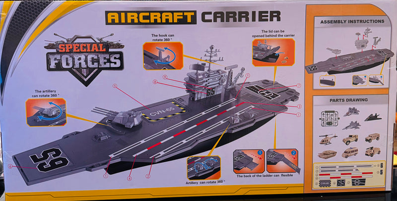 33 Inch Aircraft Carrier with Soldiers Jets Military Vehicles (18 Fighter Jets)