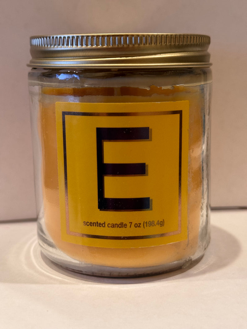 7oz Scented Monogram Letter  Candle with Gold Matte Lid