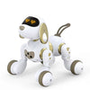 Smart Interactive Dog with LED Faces, Remote & Gesture Control, Programmable Electronic Pet for Kids Ages 3–8, White & Gold