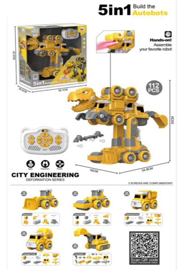 Five-in-one Transforming RC Tyrannosaurus Rex series
