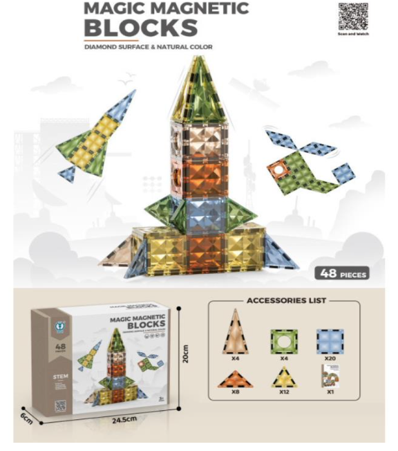 Drill surface magnetic sheet Bricks 48PCS