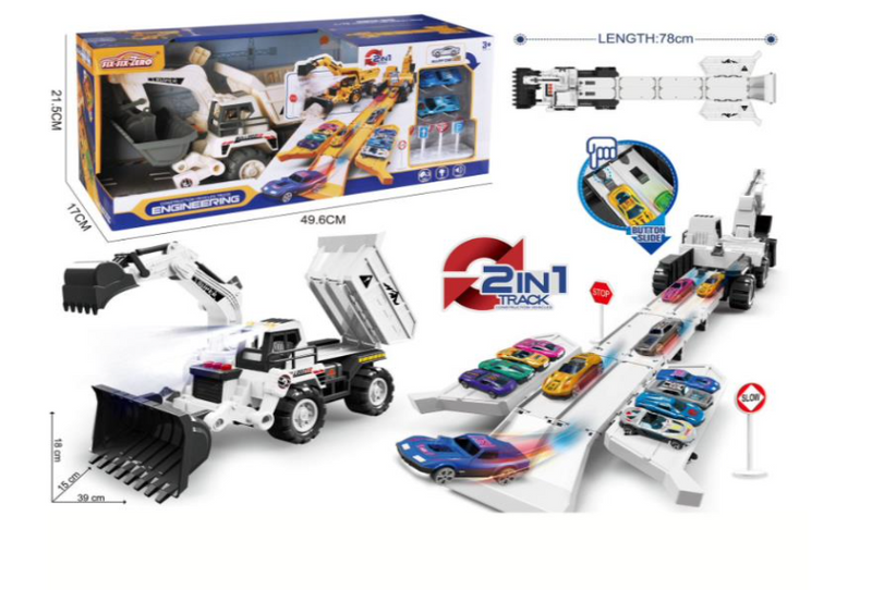 Light+music alloy deformation storage catapult engineering vehicle (equipped with 2 alloy vehicles)