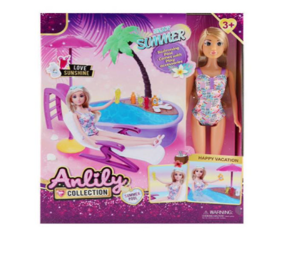 11.5-inch Physical doll pool set (brown skin)
