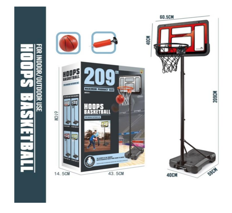 209 High 60 long blown bottle transparent red board square base basketball stand (reinforced version)