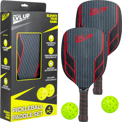 Pickleball Set (Red)- 2 Paddles. 2 Balls