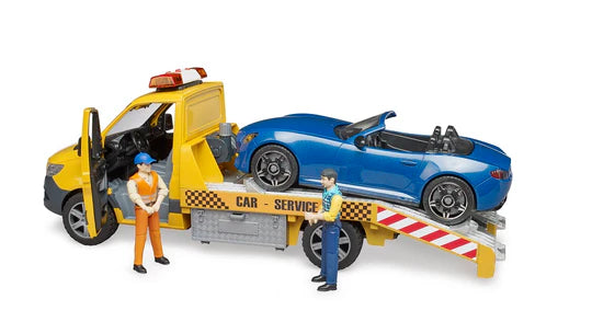 Bruder MB Sprinter Tow Truck w/ Bruder Roaster, Light & Sound