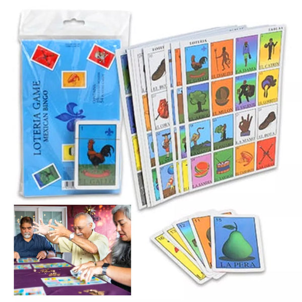 Jumbo Game Mexican Bingo Spanish Lottery 10 Boards 54 Playing Cards Gift