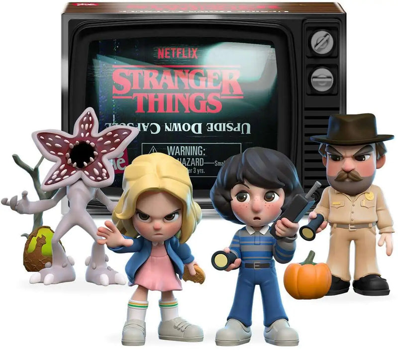 Stranger Things Upside Down Capsule Mystery Pack [1 RANDOM Figure, 7 Trading Cards & More!]