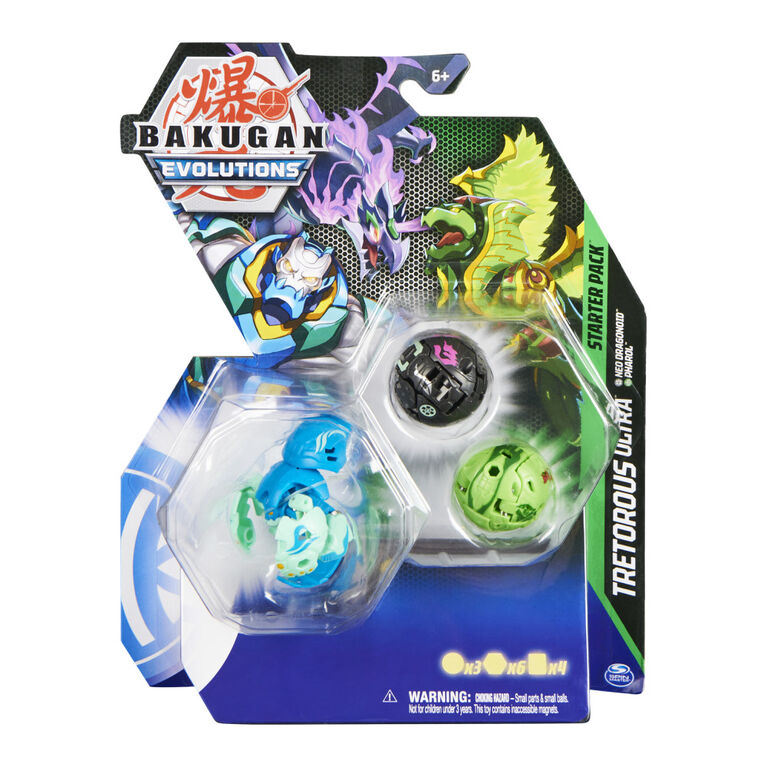 Bakugan Evolutions Starter Pack Treorous Ultra,Neo Dragonoid & Pharol 3-Figure Pack