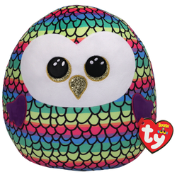 TY Squish A Boo Owen Rainbow Owl (14 inch) - sctoyswholesale