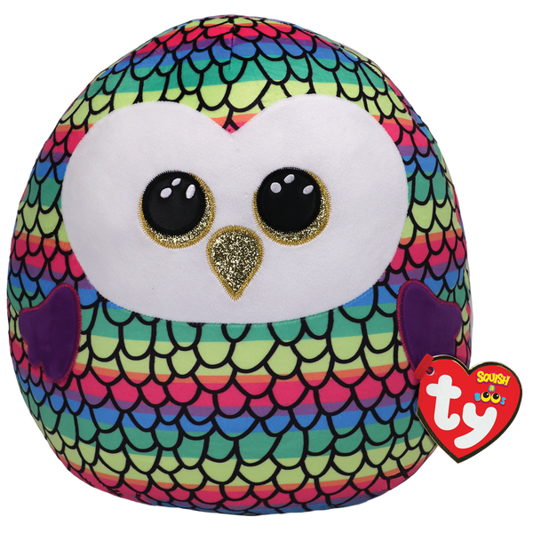 TY Squish A Boo Owen Rainbow Owl (14 inch) - sctoyswholesale