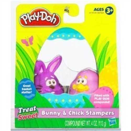1X Set Play-Doh Compound Purple Bunny & Pink Chick Stampers 3+ Toddler Gift - sctoyswholesale