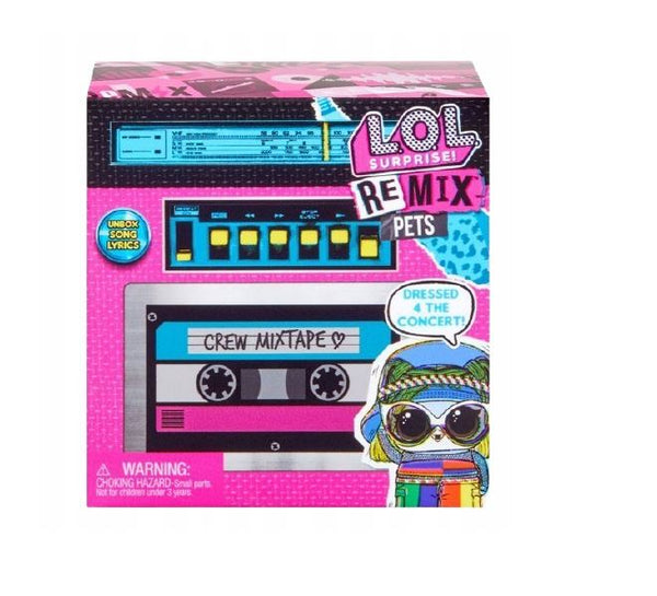 LOL Surprise Remix Pets 9 Surprises, Real Hair Includes Music Cassette Tape with Surprise Song Lyrics, Accessories, Dolls