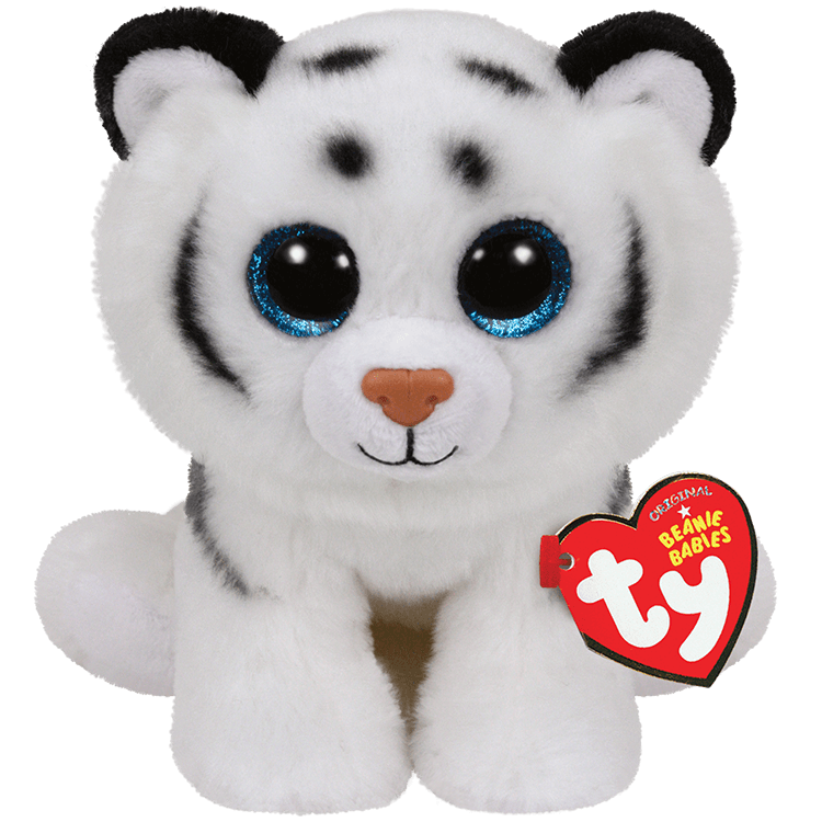 TY Beanie Baby Tundra White Tiger (6 inch)