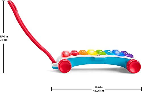 Fisher-Price Giant Light-Up Xylophone, Pretend Musical Instrument Electronic Pull Toy with Educational Songs for Baby and Toddlers