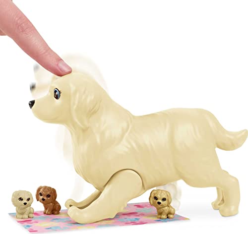 Barbie Doll and Newborn Pups Playset Doll (Brunette, 11.5 in) Mommy Dog with Birthing Feature, 3 Puppies & Nurturing Accessories - sctoyswholesale