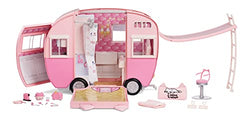 Na Na Na Surprise Kitty-Cat Camper Playset, Pink Toy Car Vehicle for Fashion Dolls with Cat Ears & Tail, Opens to 3 Feet Wide for 360 Play, 7 Areas, Accessories