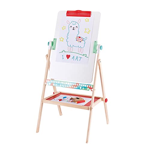 Hape All-In-One Wooden Kid's Art Easel With Paper Roll And Accessories 