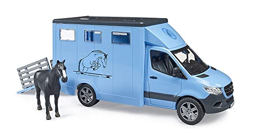 Bruder MB Sprinter Animal Transporter with 1 Horse - sctoyswholesale