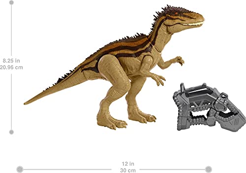 Jurassic World Mega Destroyers Carcharodontosaurus Dinosaur Action Figure, Toy Gift with Movable Joints, Attack and Breakout Feature