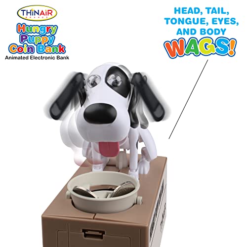 Happy Puppy Piggy Bank for Boys & Girls | Electronic Money Bank Features Cute Animated Puppy Eating Coins in Doggie Bowl | Durably Crafted Coin Bank - sctoyswholesale