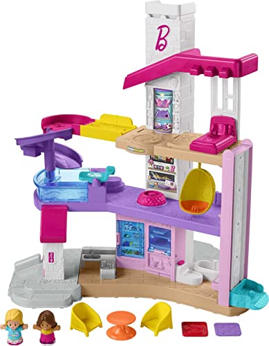 Fisher-Price Barbie Little DreamHouse Little People, Interactive Toddler playset with Lights, Music, Phrases, Figures and Play Pieces