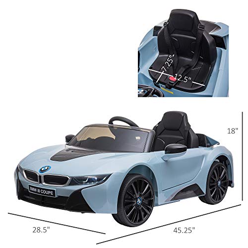 Licensed BMW I8 Coupe Electric Kids Ride-On Car 6V Battery Powered Toy with Remote Control Music Horn Lights MP3 Suspension Wheels for 37-96months Old Blue - sctoyswholesale