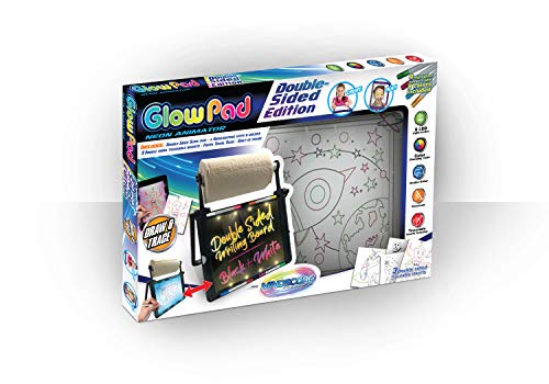 Mindscope Double-Sided Glow Pad with 8 Markers, Light Modes and Paper Towel Holder (Black) - sctoyswholesale