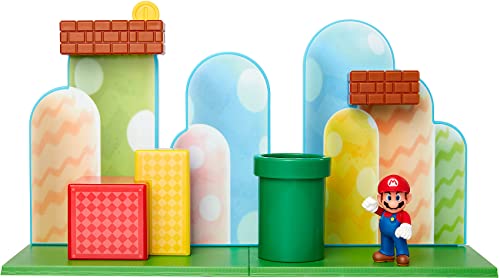 Super Mario Nintendo Acorn Plains 2.5” Figure Playset with Feature Accessories