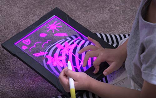 Mindscope Light Up LED Glow PAD Writing Board Blue Animator with Glow Markers BLACK - sctoyswholesale