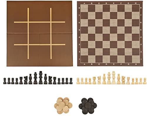 Cardinal Classics: Chess Checkers and Tic-Tac-Toe Set Box - Tabletop Board