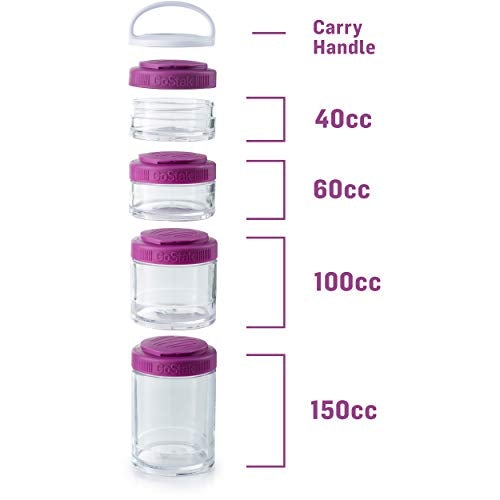 Blender Bottle GoStak Portable & Stackable Containers White 4 Pack