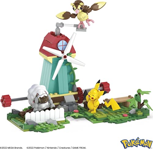 MEGA Pokemon Action Figure Building Toy, Jungle Ruins with 464 Pieces,  Motion and 3 Characters, Cubone Charmander Omanyte, Gift Idea for Kids