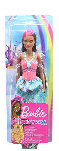 Barbie Dreamtopia Princess Doll, 12-Inch, Brunette with Pink Hairstreak  Wearing Blue Skirt and Tiara