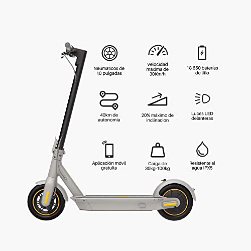 Segway Ninebot MAX G30LP Electric Kick Scooter, Up to 25 Miles Long-range Battery, Max Speed 18.6 MPH, Lightweight and Foldable, Gray - sctoyswholesale