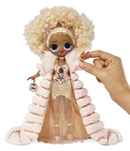 LOL Surprise Holiday OMG 2021 Collector NYE Queen Fashion Doll with Gold Fashions, Accessories, New Year's Celebration Outfit, Light Up Stand