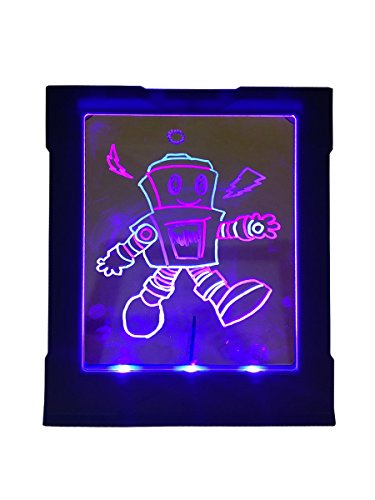 Mindscope Light Up LED Glow PAD Writing Board Blue Animator with Glow Markers BLACK - sctoyswholesale