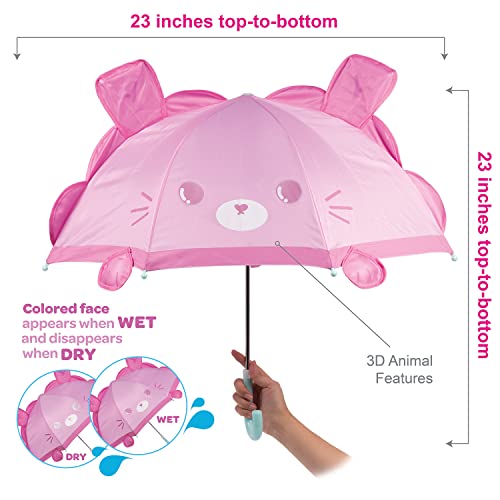 ADORA Water Activated Kid's Umbrella. Magic Reveal 26" Umbrella for the rain - Be Bright Lion face appears in the rain!
